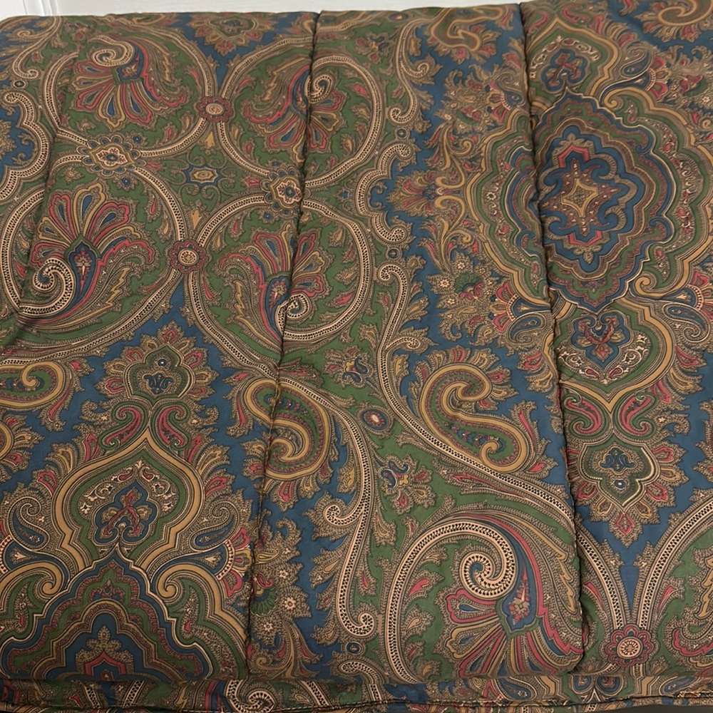 Ralph Lauren Paisley Comforter in Blue, Green, Gold and Red
